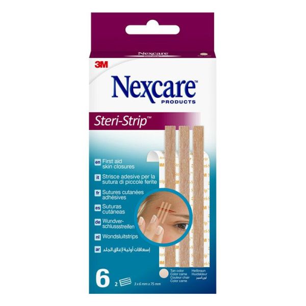 3M Nexcare Steri-Strip sutures cutanées 6 mm x 75 mm (x6)