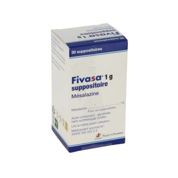 Fivasa 1 g, 30 suppositoires