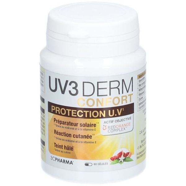 3C Pharma UV3 Derm Comfort Protection UV (2 x 60 Gélules)