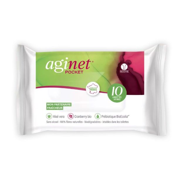 Aginet Pocket Lingettes Intimes format voyage (x10)