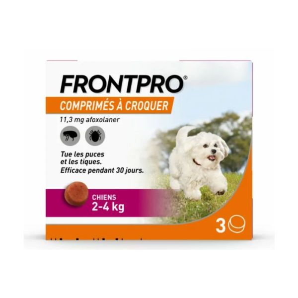 Frontline Frontpro Antiparasitaire pour Chien 2-4Kg 3 comprimés