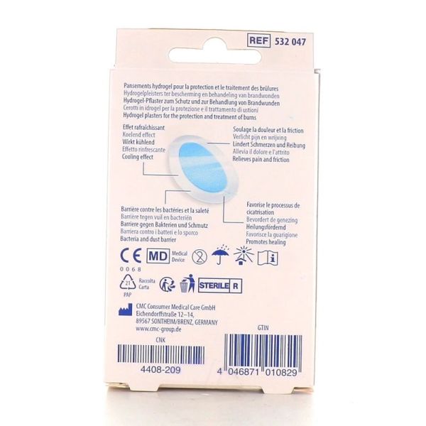 Hartmann Dermaplast Pansements pour Brûlures 68 x 43 mm (8 pièces)