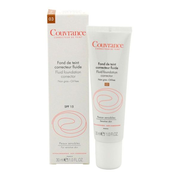 Avene Couvrance fond de teint correcteur Fluide Sable "03" 30Ml