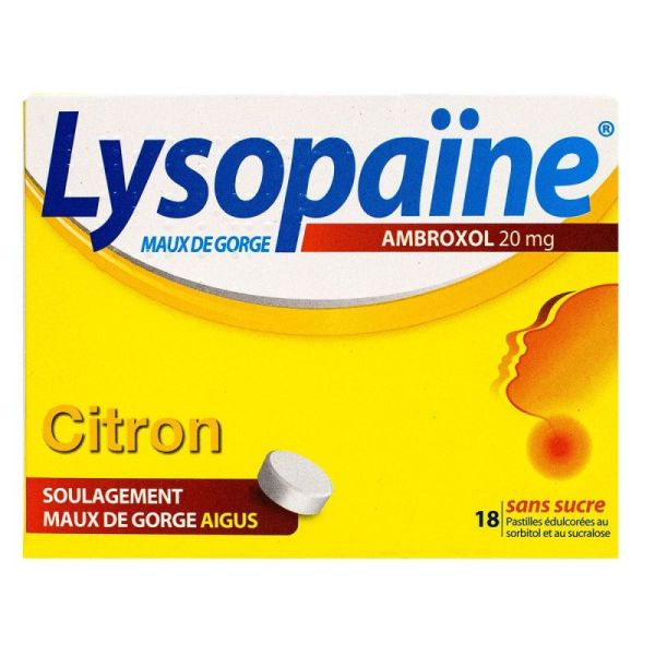 Lysopaine Ambroxol 20 Mg/18 Pastilles Citron