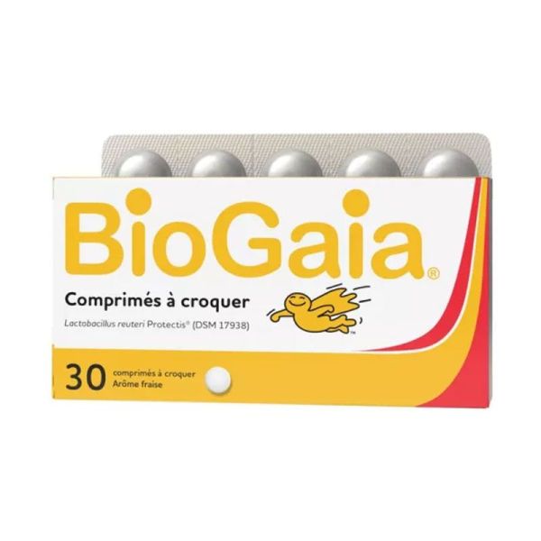 BioGaia Comprimés probiotiques à croquer goût fraise (10 comprimés)