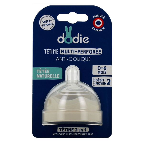 Dodie Tétine Multiperforée 0 A 6 mois (Débit 2)