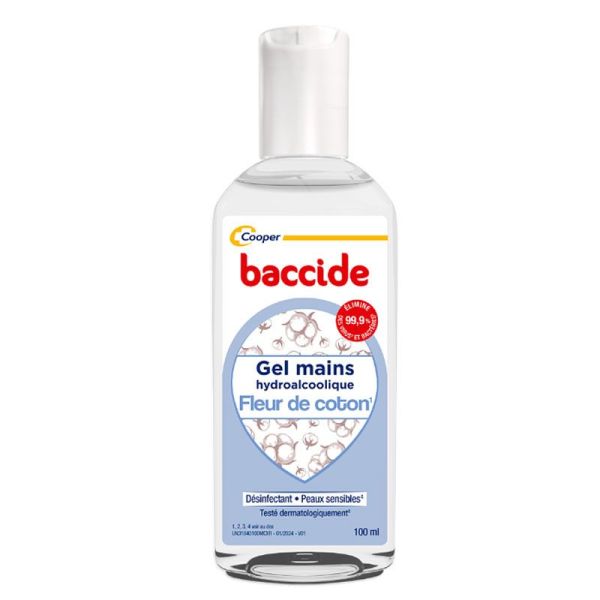 Baccide Gel Main désinfectant peaux sensibles Fleur de Coton (100 ml)