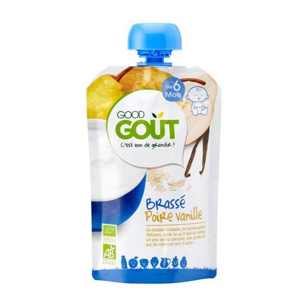 Good Goût Baby Brassé au lait de vache Poire Vanille Bio (90 g)