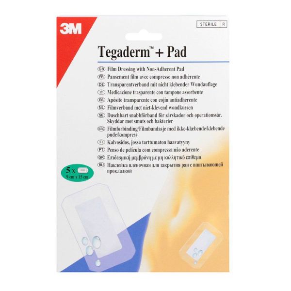 Tegaderm+ Pad Pans Adh Str+C Trsp 9X15Cm B/5