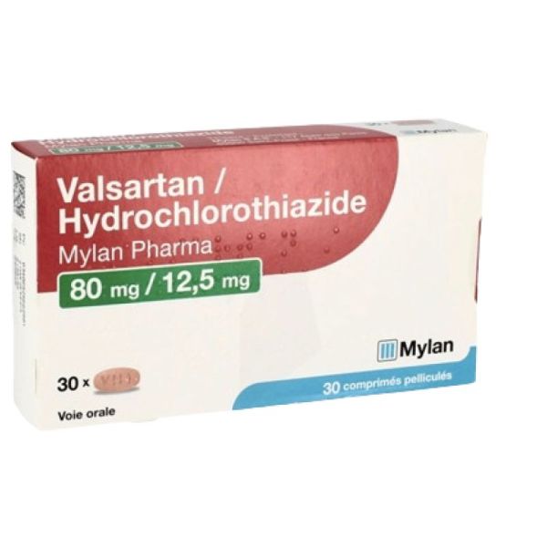 VALSARTAN/HYDROCHLOROTHIAZIDE VIATRIS 80 mg/12,5 mg, 30 comprimés pelliculés