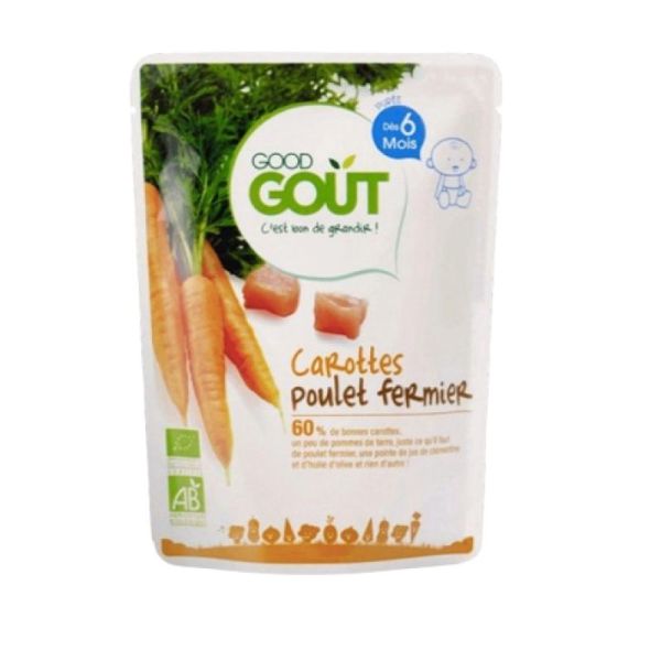 Good Goût Plat Carottes Poulet, 190 g