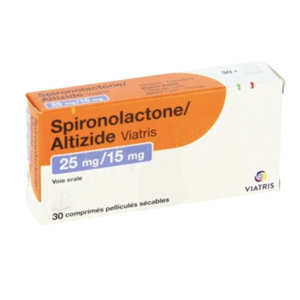 SPIRONOLACTONE ALTIZIDE VIATRIS 25 MG/15 MG, 30 COMPRIMÉS PELLICULÉS SÉCABLES