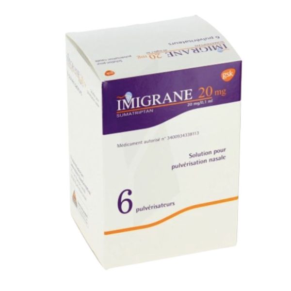 Imigrane 20 Mg/0,1 Ml Solution pour Pulvérisation Nasale x6