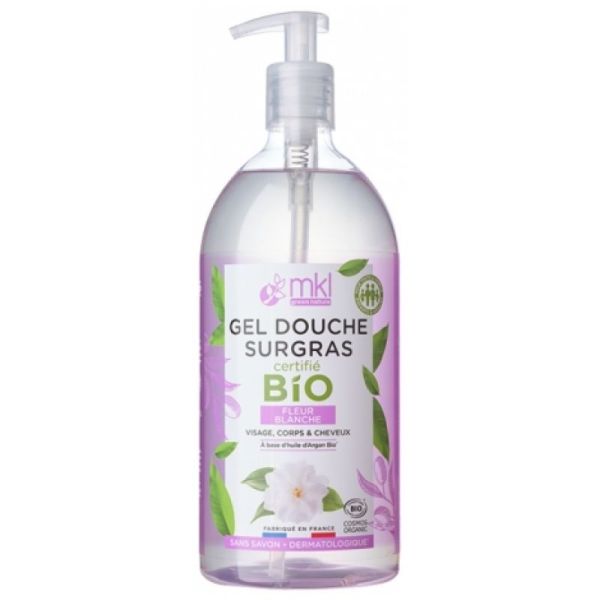 Gel Douche Certifié Bio 1L - Fleur Blanche