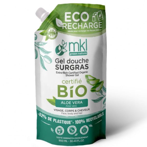 Eco-Recharge Gel Douche Certifié Bio 900ml - Aloe Vera