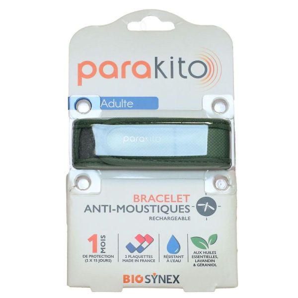 Parakito Bracelet Anti-Moustique Adulte Kaki