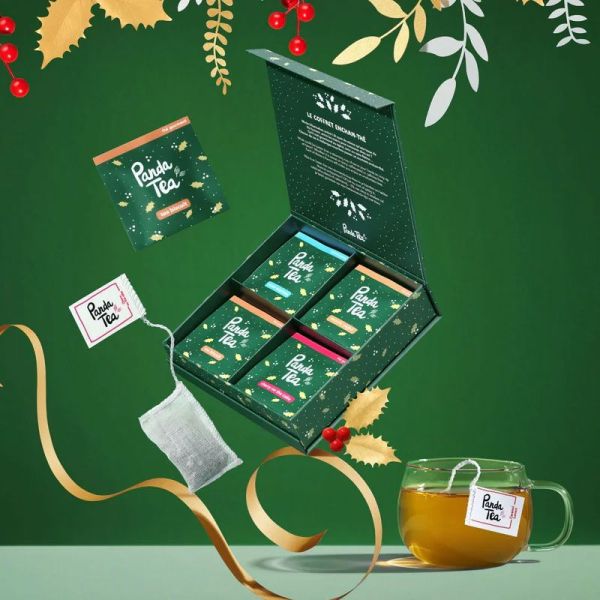 Panda Tea Coffret de Noël 2024 Tisanes et Thés Bio (20 sachets)