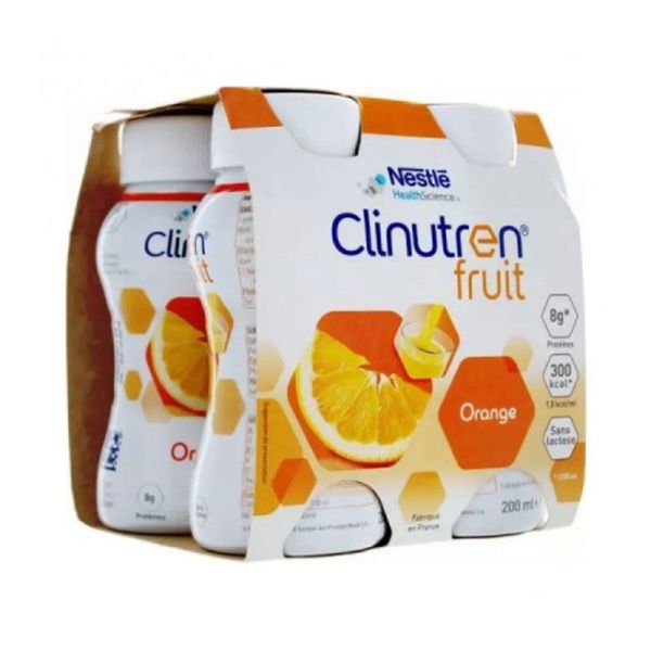 Clinutren Fruit Boisson Hyperénergétique à l'Orange (4 x 200 ml)