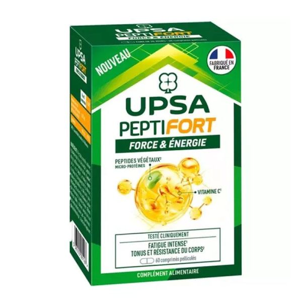 UPSA PeptiFort Force & Energie fatigue intense, tonus et résistance (60 comprimés)