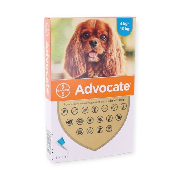 Bayer Advocate Chiens 4-10 kg / Pipettes (3 x 1 ml)