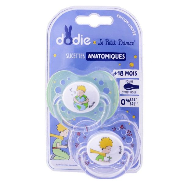 Dodie Sucette Anatomique en Sicilone +18 mois Le Petit Prince Terre (lot de 2)