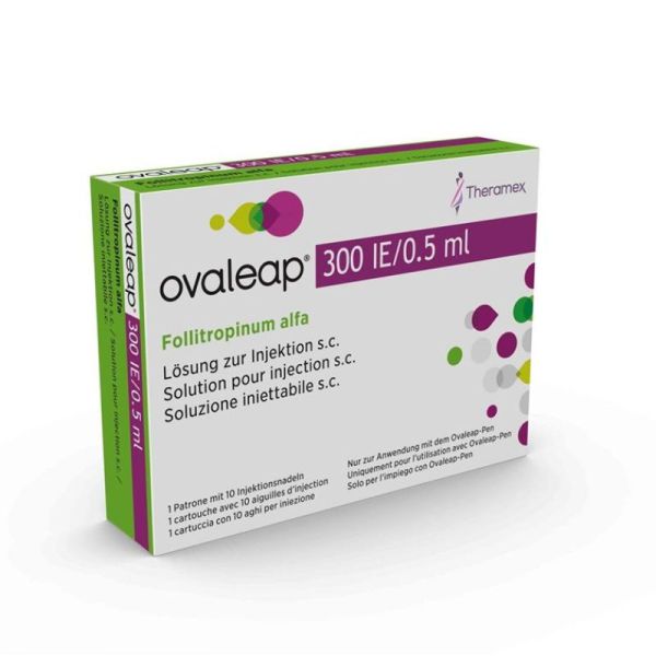 Ovaleap 300 Ui/0,50 Ml Cartouche Solution injectable sous-cutané 1 + 10 Aiguilles