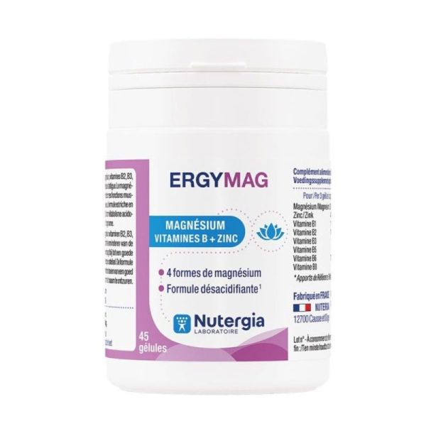 Nutergia Ergymag Magnésium Vitamines B & Zinc (45 gélules)