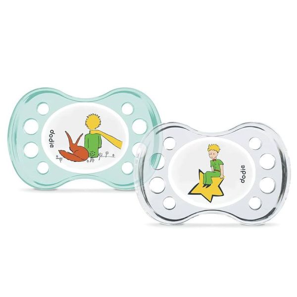 Dodie Sucettes anatomiques en silicone 0-6 mois Le Petit Prince Renard (lot de 2)