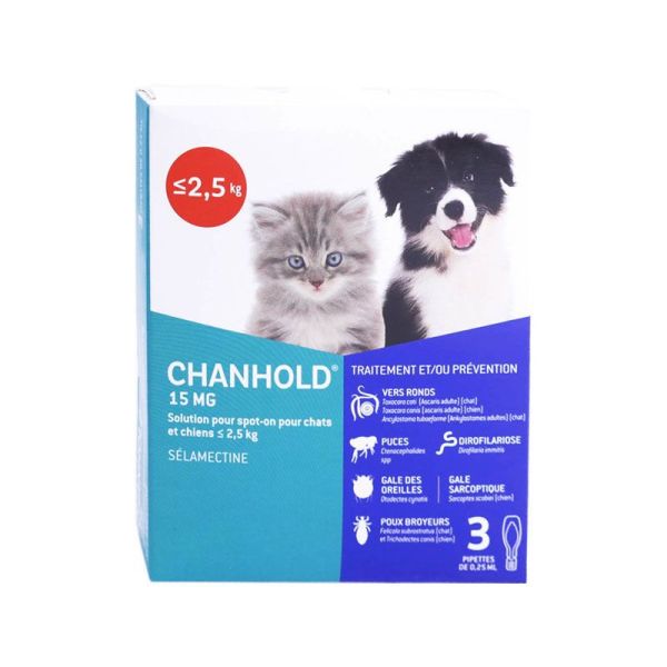 Clément Thekan Chanhold (15mg) chaton/chiot 2,5kg pipettes (x3)