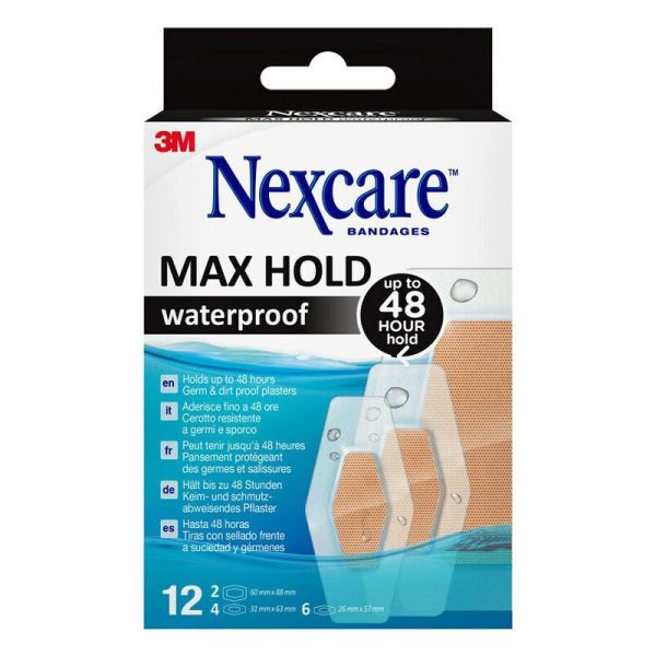 3M Nexcare Max Hold Waterproof pansements imperméables et respirants (x12)