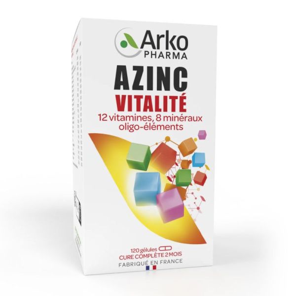 Arkopharma Azinc Vitalité vitamines, minéraux & oligo-élements (2 x 120 gélules)