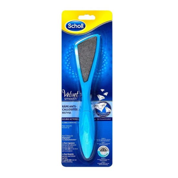 Scholl Velvet Smooth Râpe Anti-Callosités Double Action aux Cristaux de Diamants