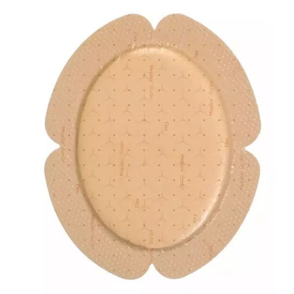 Mepilex Border Flex Oval Pansement Hydrocellulaire en Silicone 10x12,5 cm (x16)