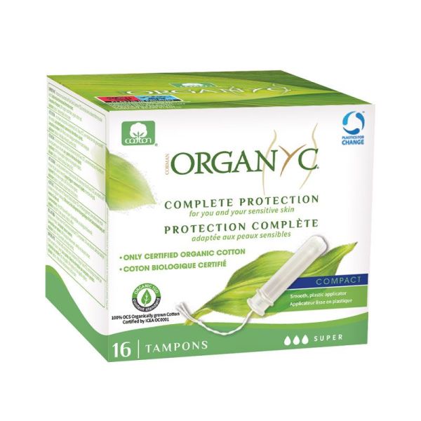 Organyc Tampon avec Applicateur Coton Bio Flux Super (x16)