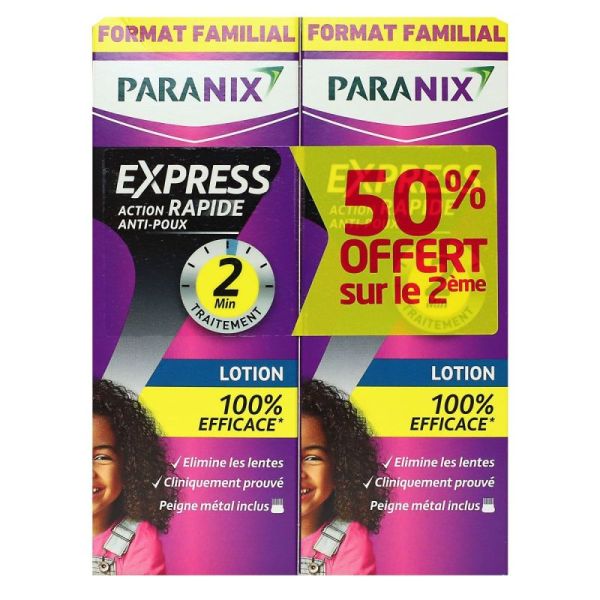 Paranix Express 2 Minutes Lotion Anti-Poux (2 x 195 ml) OFFRE SPECIALE