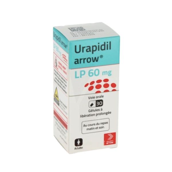 Urapidil 60 mg Arrow Lp, flacon 30 gélules