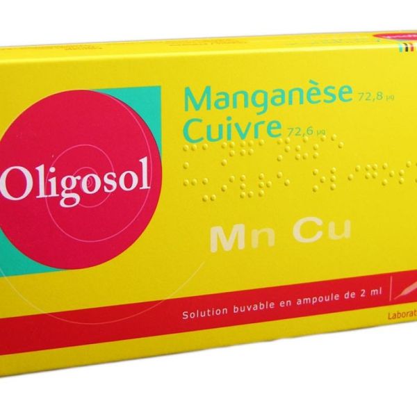 Oligosol Manganès Cuivre, 28 ampoules