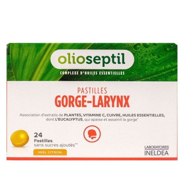 Olioseptil Gorge-Larynx  Miel Citron 24 pastilles