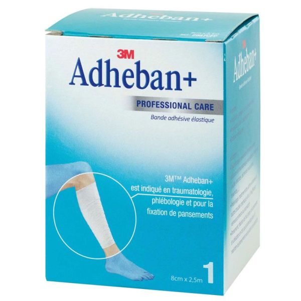 3M Adheban+ Bande élastique adhésive 8 cm x 2,5 m (x1)