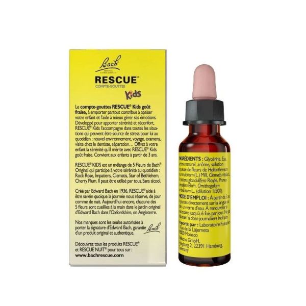 Rescue Bach Kids mélange de fleurs de Bach original goût Fraise (10 ml)