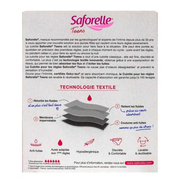 Saforelle Culotte Menstruelle Teen 12 ans