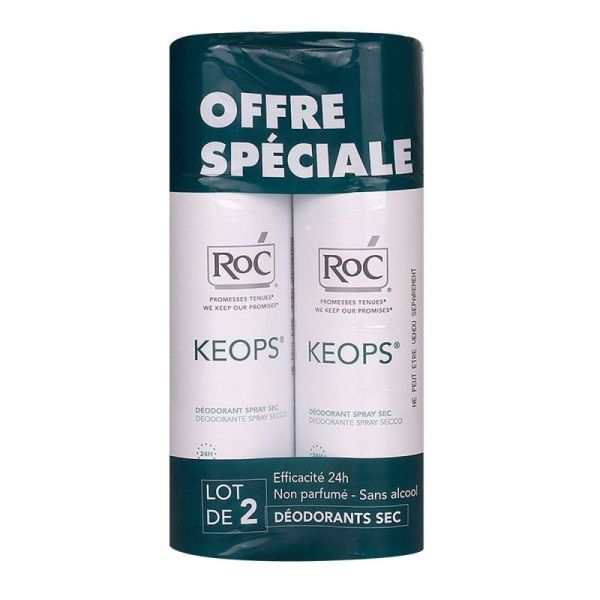 ROC Keops Déodorant Spray Sec 48H 150Ml X2