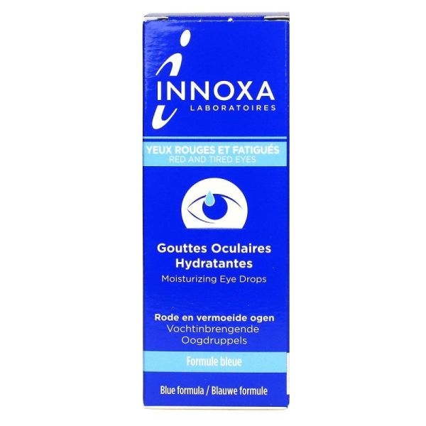 Innoxa Gouttes Oculaires Hydratantes Yeux Rouges et Fatigués Formule Bleue (10 ml)