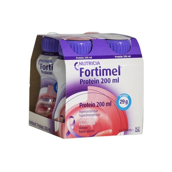 Nutricia Fortimel Protein Sensation Fraîcheur Fraise Givrée (4 x 200 ml)