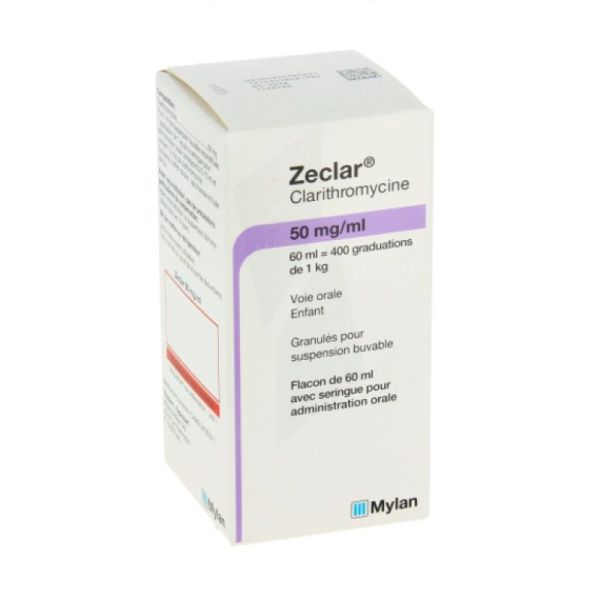 Zeclar 50 Mg/Ml Granulé pour Suspension Buvable 60 Ml