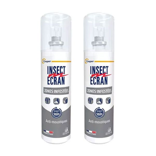 Cooper Spray Répulsif Insect-Ecran Spécial Zones Infestées (2 x 100 ml)