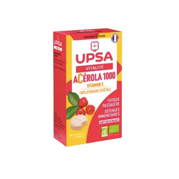 Upsa Acerola 1000 Bio, 30 comprimés à croquer