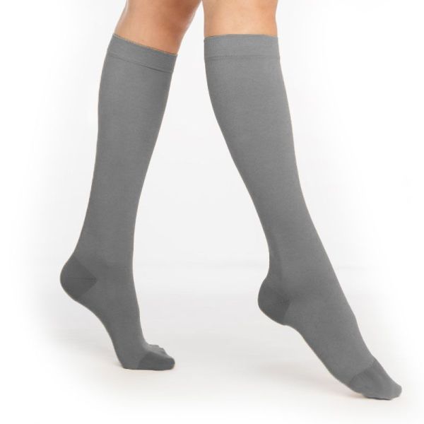 Sigvaris Coton 2 chaussettes de contention (Noir Grisé, Taille M, Long)