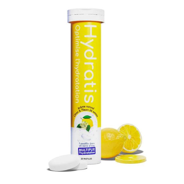 Hydratis Pastilles Effervescentes Hydratation Saveur Citron & Fleur de Sureau (x20)