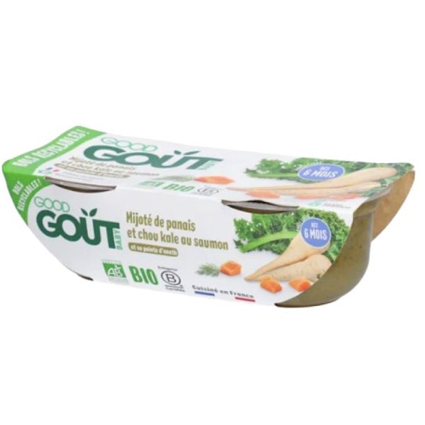 Good Goût Mijoté de panais et chou kale au saumon, 190 g x2